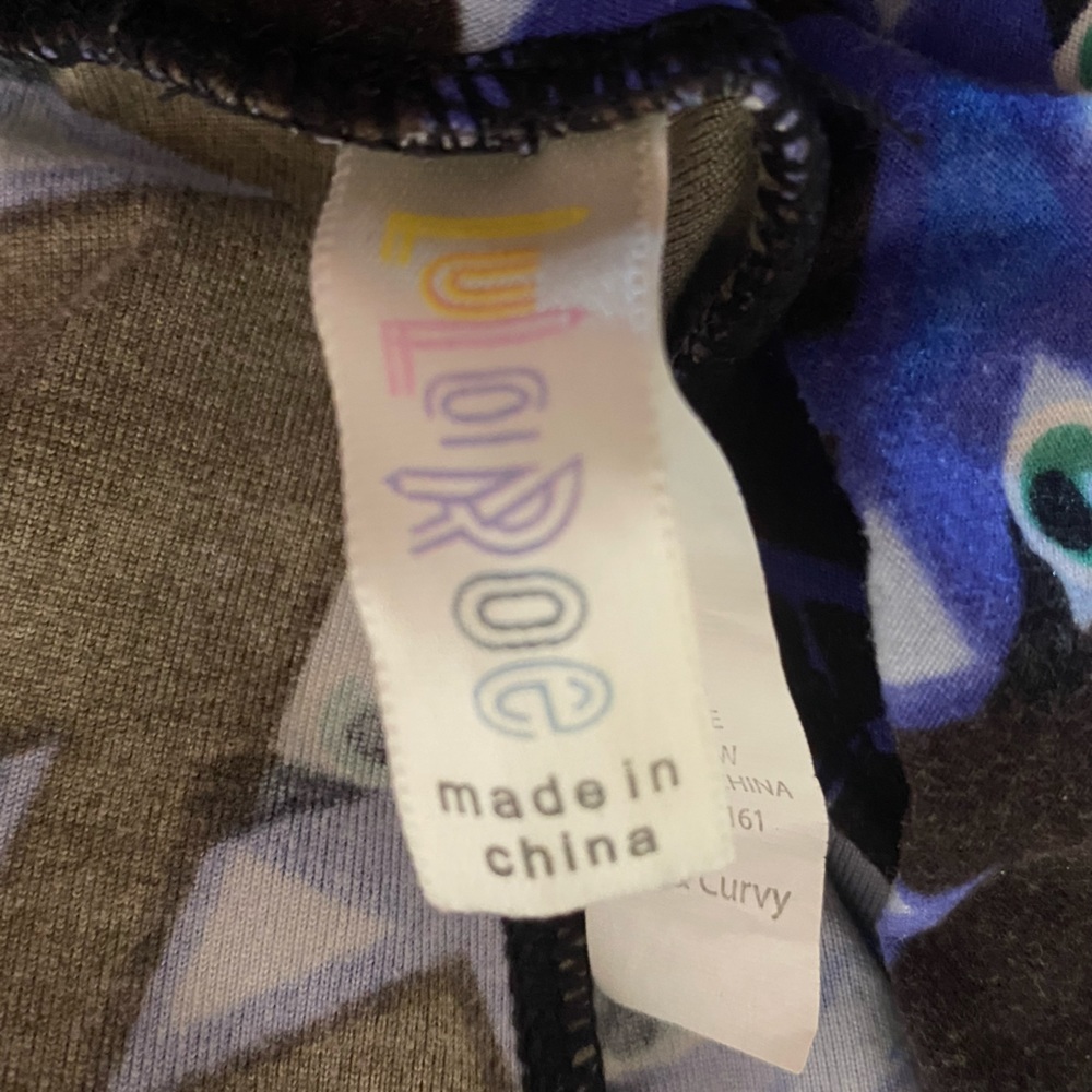 Lulu Roe Tights Patterned Blue Black - Picture 2 of 3